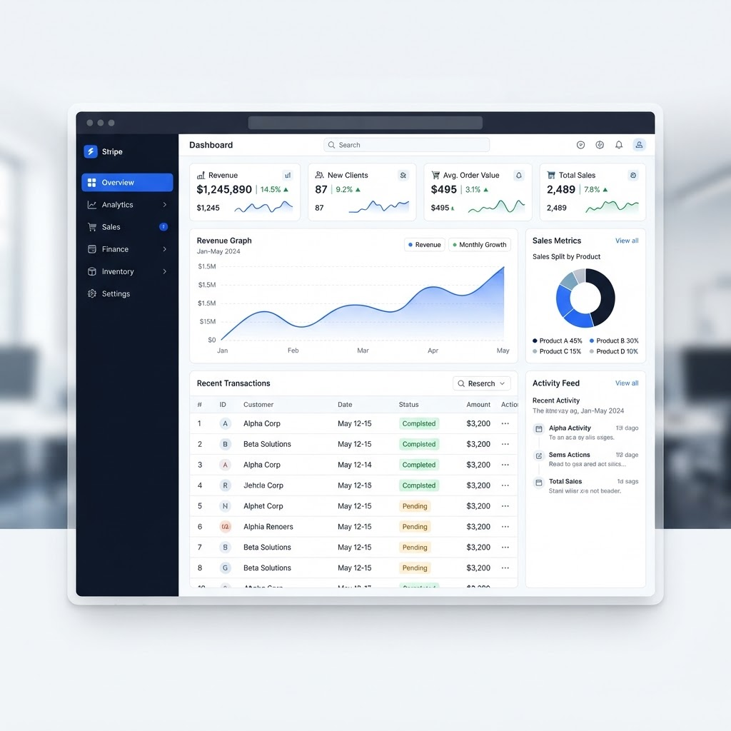 Painel de gestão empresarial do ERP Omie mostrando gráficos financeiros e indicadores